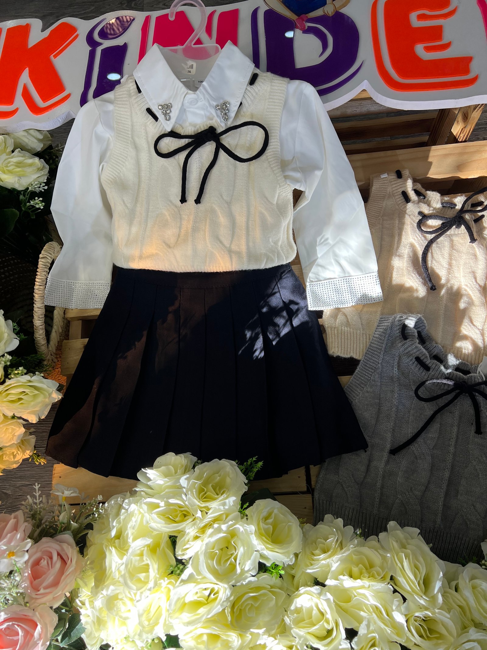 Ensemble plissé 3 pièce 