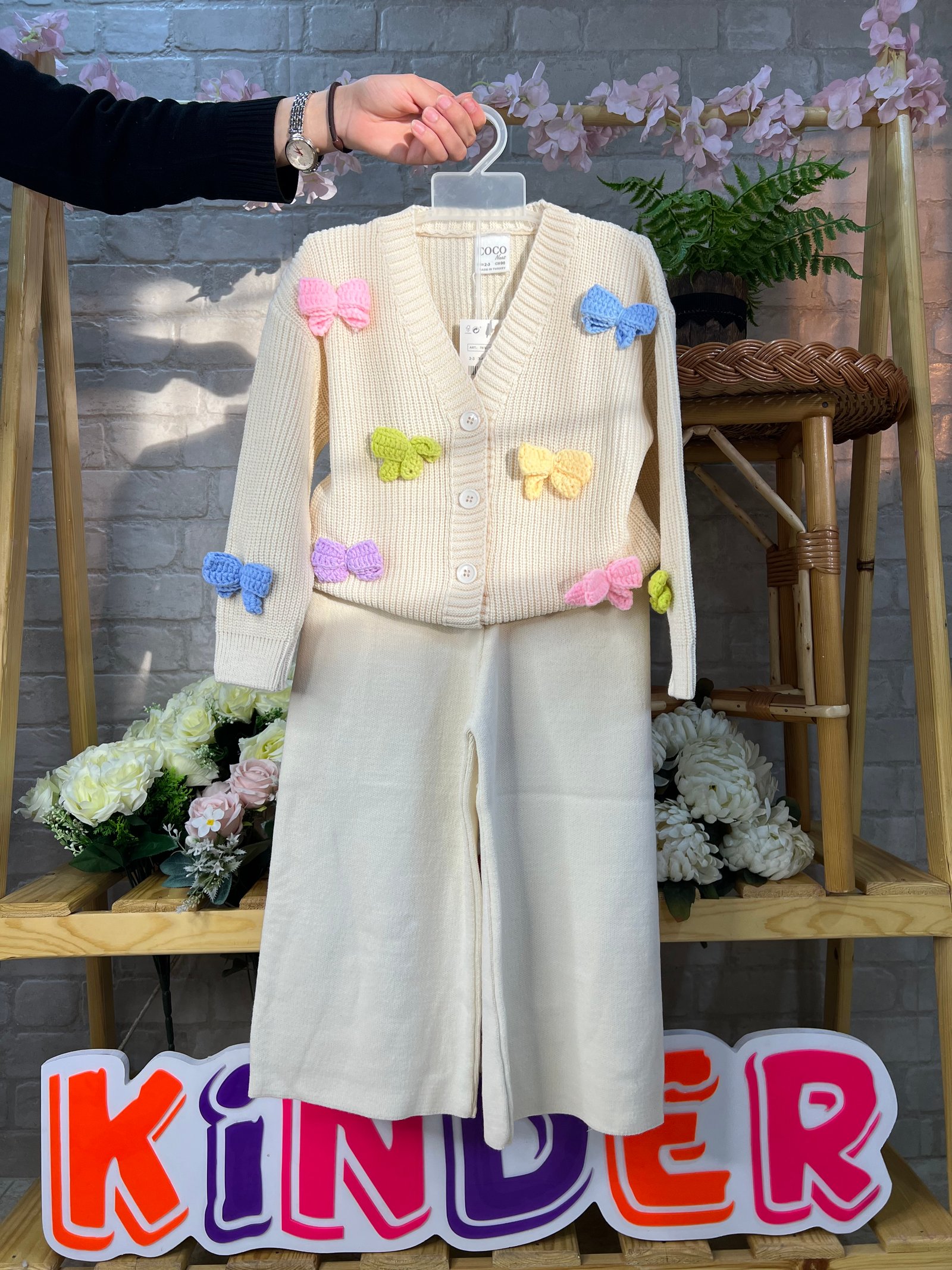 Ensemble en laine cardigan bridge 