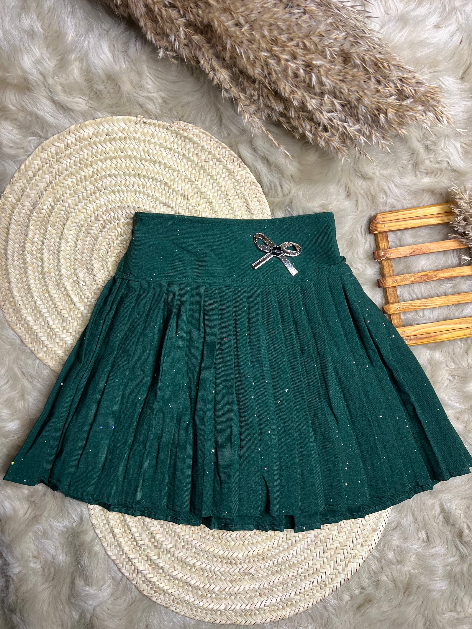 Jupe plissée vert 